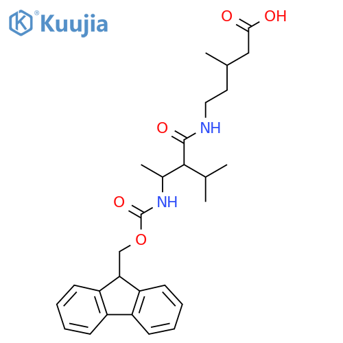 5-3-({(9H-fluoren-9-yl)methoxycarbonyl}amino)-2-(propan-2-yl)butanamido-3-methylpentanoic acid structure