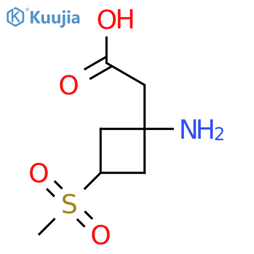 2-(1-amino-3-methanesulfonylcyclobutyl)acetic acid structure