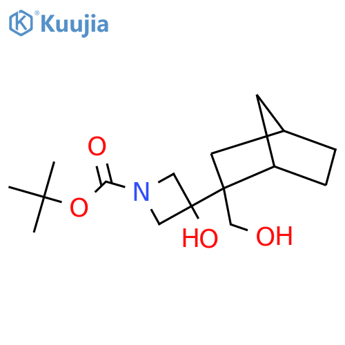 tert-butyl 3-hydroxy-3-2-(hydroxymethyl)bicyclo2.2.1heptan-2-ylazetidine-1-carboxylate structure