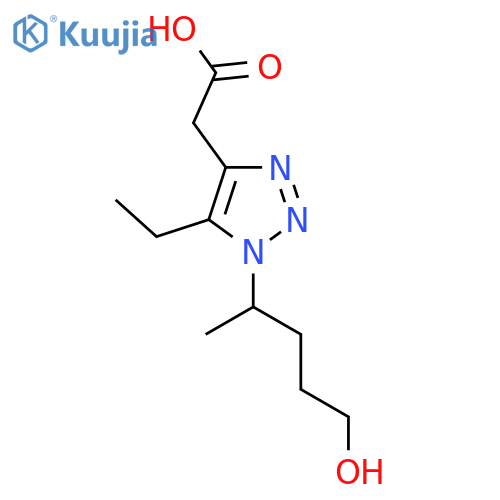 2-5-ethyl-1-(5-hydroxypentan-2-yl)-1H-1,2,3-triazol-4-ylacetic acid structure