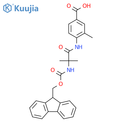 4-2-({(9H-fluoren-9-yl)methoxycarbonyl}amino)-2-methylpropanamido-3-methylbenzoic acid structure