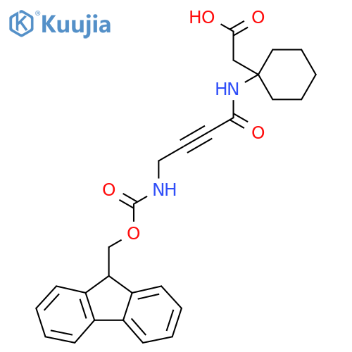 2-{1-4-({(9H-fluoren-9-yl)methoxycarbonyl}amino)but-2-ynamidocyclohexyl}acetic acid structure