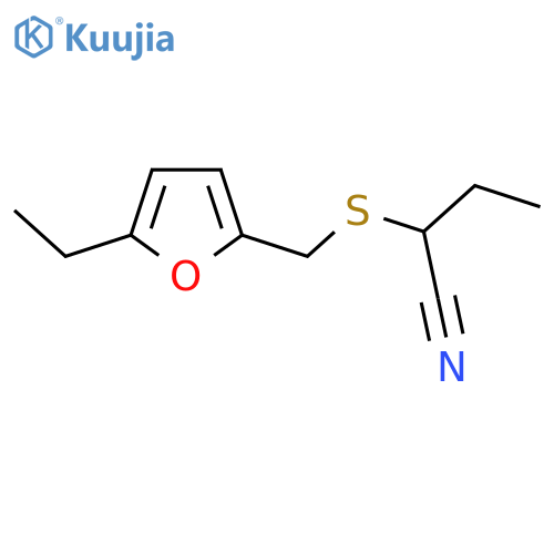2-{(5-ethylfuran-2-yl)methylsulfanyl}butanenitrile structure