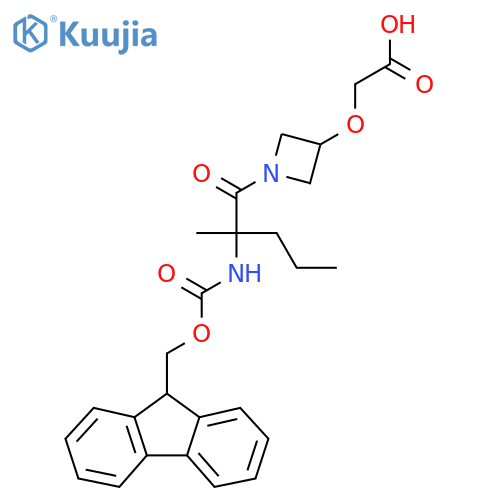 2-({1-2-({(9H-fluoren-9-yl)methoxycarbonyl}amino)-2-methylpentanoylazetidin-3-yl}oxy)acetic acid structure