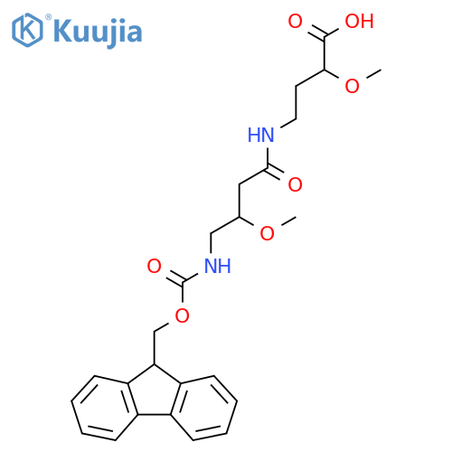 4-4-({(9H-fluoren-9-yl)methoxycarbonyl}amino)-3-methoxybutanamido-2-methoxybutanoic acid structure