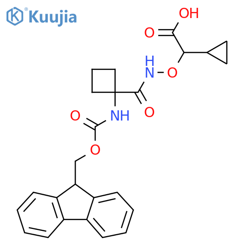 2-cyclopropyl-2-({1-({(9H-fluoren-9-yl)methoxycarbonyl}amino)cyclobutylformamido}oxy)acetic acid structure