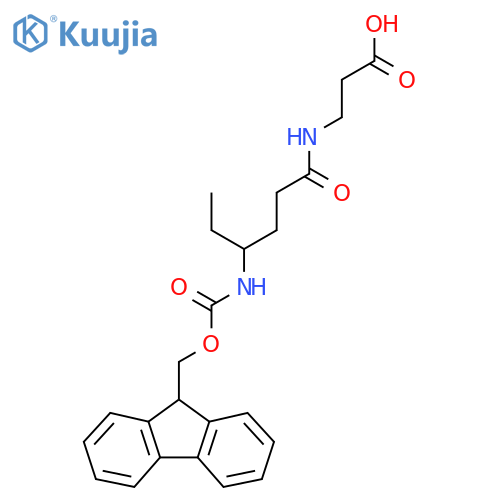 3-4-({(9H-fluoren-9-yl)methoxycarbonyl}amino)hexanamidopropanoic acid structure