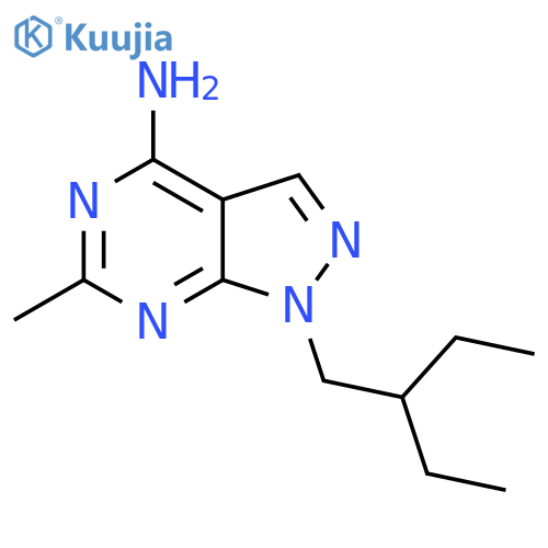 1-(2-ethylbutyl)-6-methyl-1H-pyrazolo3,4-dpyrimidin-4-amine structure