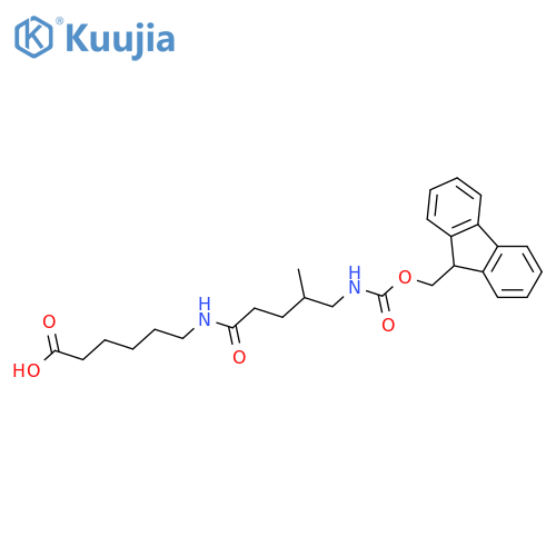 6-5-({(9H-fluoren-9-yl)methoxycarbonyl}amino)-4-methylpentanamidohexanoic acid structure