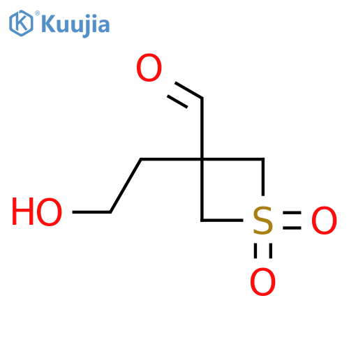 3-(2-hydroxyethyl)-1,1-dioxo-1lambda6-thietane-3-carbaldehyde structure