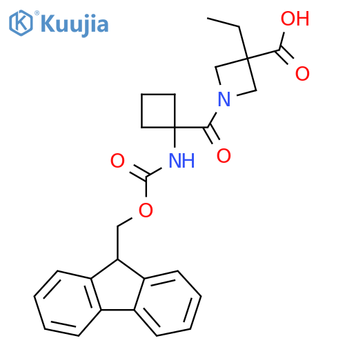 3-ethyl-1-1-({(9H-fluoren-9-yl)methoxycarbonyl}amino)cyclobutanecarbonylazetidine-3-carboxylic acid structure