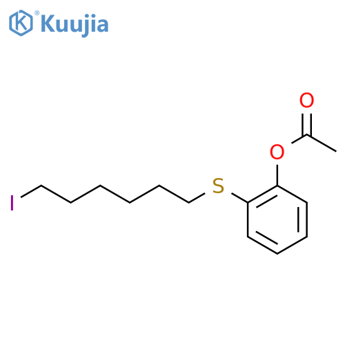 Acetic acid 2-[(6-iodohexyl)thio]phenyl ester structure