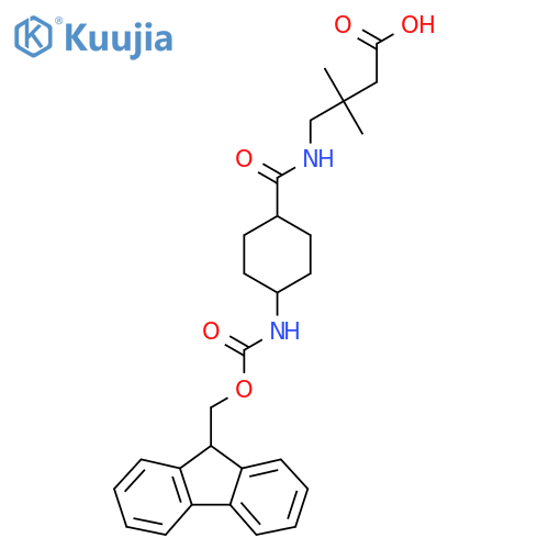 4-{4-({(9H-fluoren-9-yl)methoxycarbonyl}amino)cyclohexylformamido}-3,3-dimethylbutanoic acid structure