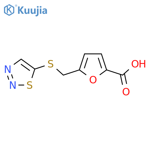 5-(1,2,3-thiadiazol-5-ylsulfanyl)methylfuran-2-carboxylic acid structure