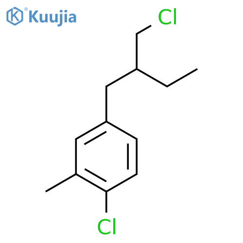 1-chloro-4-2-(chloromethyl)butyl-2-methylbenzene structure