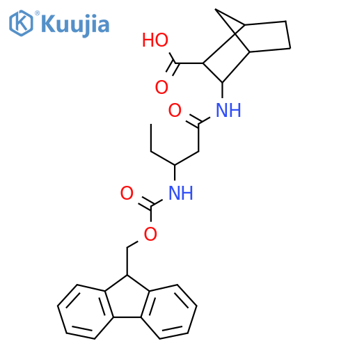 3-3-({(9H-fluoren-9-yl)methoxycarbonyl}amino)pentanamidobicyclo2.2.1heptane-2-carboxylic acid structure
