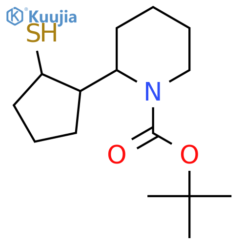 Tert-butyl 2-(2-sulfanylcyclopentyl)piperidine-1-carboxylate structure