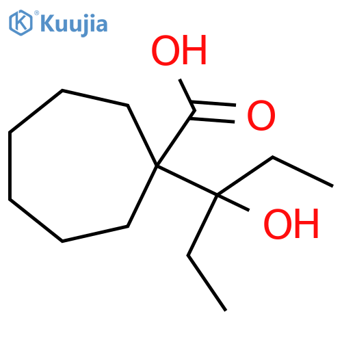 1-(3-hydroxypentan-3-yl)cycloheptane-1-carboxylic acid structure
