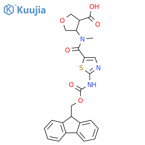 4-N-methyl2-({(9H-fluoren-9-yl)methoxycarbonyl}amino)-1,3-thiazole-5-amidooxolane-3-carboxylic acid structure
