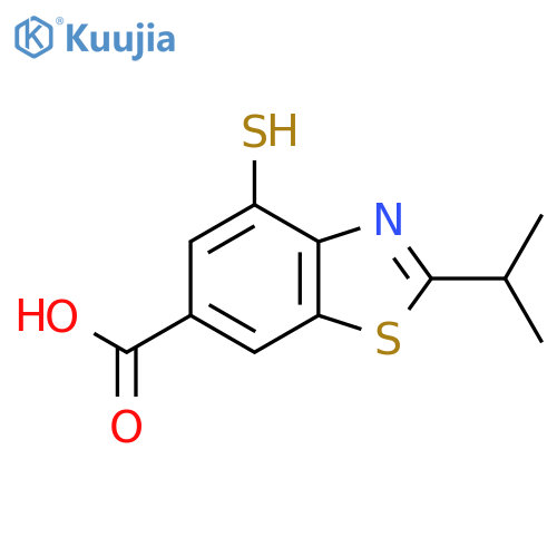 2-(propan-2-yl)-4-sulfanyl-1,3-benzothiazole-6-carboxylic acid structure