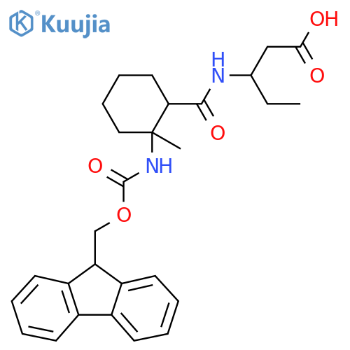 3-{2-({(9H-fluoren-9-yl)methoxycarbonyl}amino)-2-methylcyclohexylformamido}pentanoic acid structure