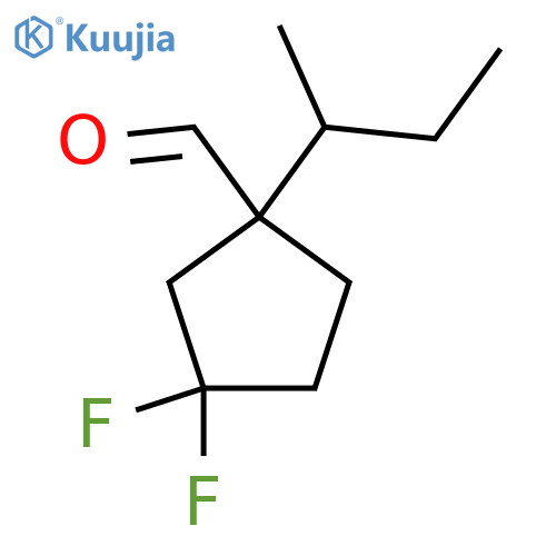 1-(butan-2-yl)-3,3-difluorocyclopentane-1-carbaldehyde structure