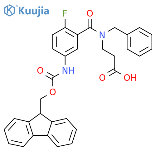 3-{N-benzyl-1-5-({(9H-fluoren-9-yl)methoxycarbonyl}amino)-2-fluorophenylformamido}propanoic acid structure