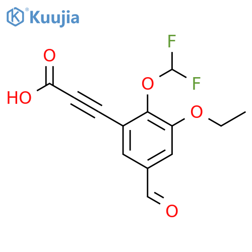 3-2-(difluoromethoxy)-3-ethoxy-5-formylphenylprop-2-ynoic acid structure