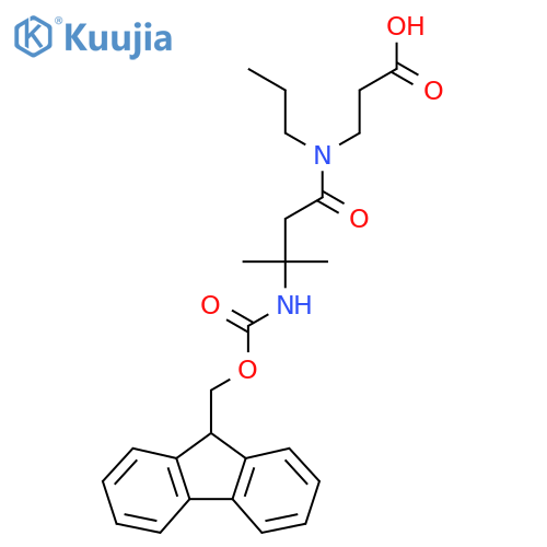 3-[3-({[(9H-fluoren-9-yl)methoxy]carbonyl}amino)-3-methyl-N-propylbutanamido]propanoic acid structure