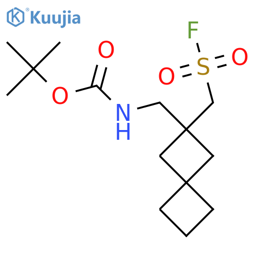 tert-butyl N-({2-(fluorosulfonyl)methylspiro3.3heptan-2-yl}methyl)carbamate structure