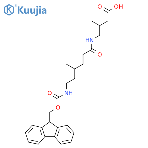 4-6-({(9H-fluoren-9-yl)methoxycarbonyl}amino)-4-methylhexanamido-3-methylbutanoic acid structure