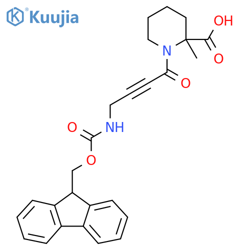 1-4-({(9H-fluoren-9-yl)methoxycarbonyl}amino)but-2-ynoyl-2-methylpiperidine-2-carboxylic acid structure