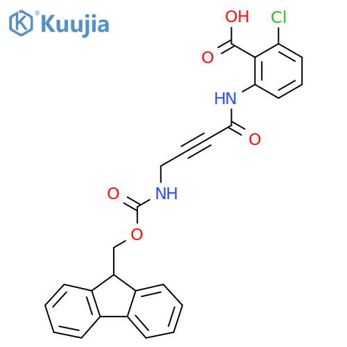 2-chloro-6-4-({(9H-fluoren-9-yl)methoxycarbonyl}amino)but-2-ynamidobenzoic acid structure