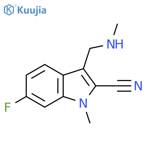 6-fluoro-1-methyl-3-(methylamino)methyl-1H-indole-2-carbonitrile structure