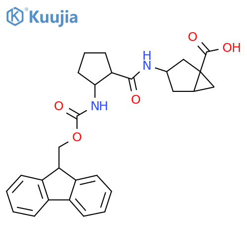 3-2-({(9H-fluoren-9-yl)methoxycarbonyl}amino)cyclopentaneamidobicyclo3.1.0hexane-1-carboxylic acid structure