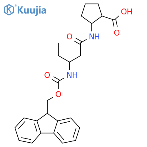 2-3-({(9H-fluoren-9-yl)methoxycarbonyl}amino)pentanamidocyclopentane-1-carboxylic acid structure