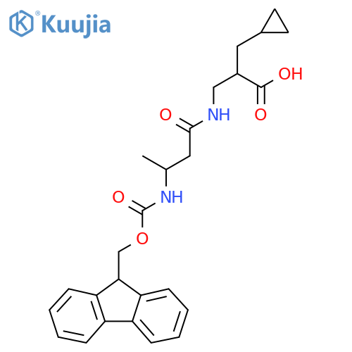 2-(cyclopropylmethyl)-3-3-({(9H-fluoren-9-yl)methoxycarbonyl}amino)butanamidopropanoic acid structure