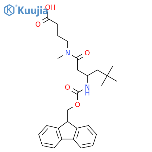 4-3-({(9H-fluoren-9-yl)methoxycarbonyl}amino)-N,5,5-trimethylhexanamidobutanoic acid structure