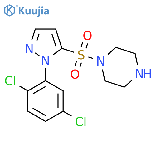 1-{[1-(2,5-dichlorophenyl)-1H-pyrazol-5-yl]sulfonyl}piperazine structure