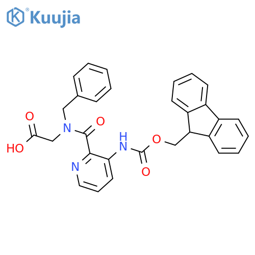 2-{N-benzyl-1-3-({(9H-fluoren-9-yl)methoxycarbonyl}amino)pyridin-2-ylformamido}acetic acid structure