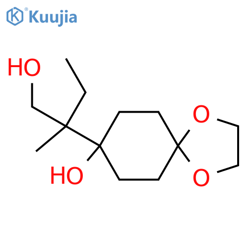 8-(1-hydroxy-2-methylbutan-2-yl)-1,4-dioxaspiro4.5decan-8-ol structure