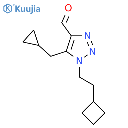 1-(2-cyclobutylethyl)-5-(cyclopropylmethyl)-1H-1,2,3-triazole-4-carbaldehyde structure