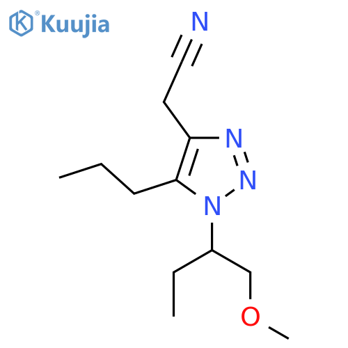 2-1-(1-methoxybutan-2-yl)-5-propyl-1H-1,2,3-triazol-4-ylacetonitrile structure