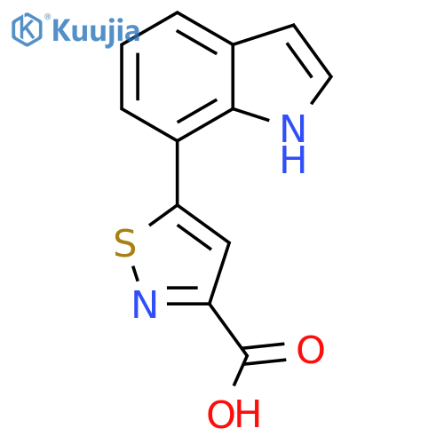 5-(1H-indol-7-yl)-1,2-thiazole-3-carboxylic acid structure