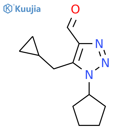 1-cyclopentyl-5-(cyclopropylmethyl)-1H-1,2,3-triazole-4-carbaldehyde structure