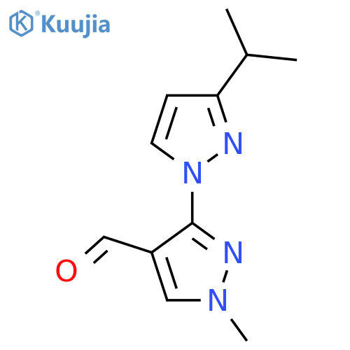 1-methyl-3-3-(propan-2-yl)-1H-pyrazol-1-yl-1H-pyrazole-4-carbaldehyde structure
