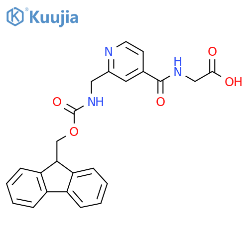 2-({2-({(9H-fluoren-9-yl)methoxycarbonyl}amino)methylpyridin-4-yl}formamido)acetic acid structure