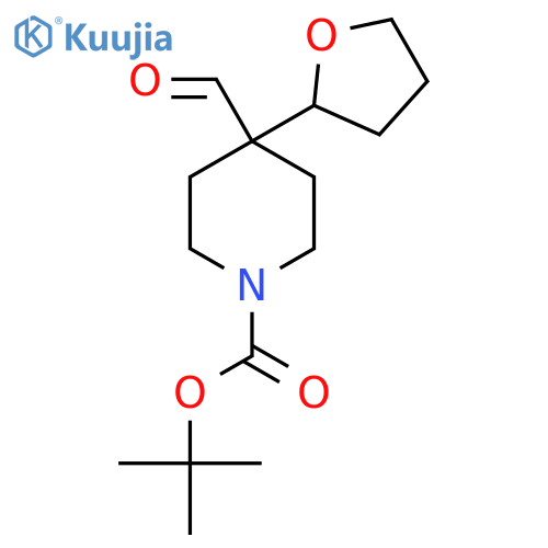 tert-butyl 4-formyl-4-(oxolan-2-yl)piperidine-1-carboxylate structure