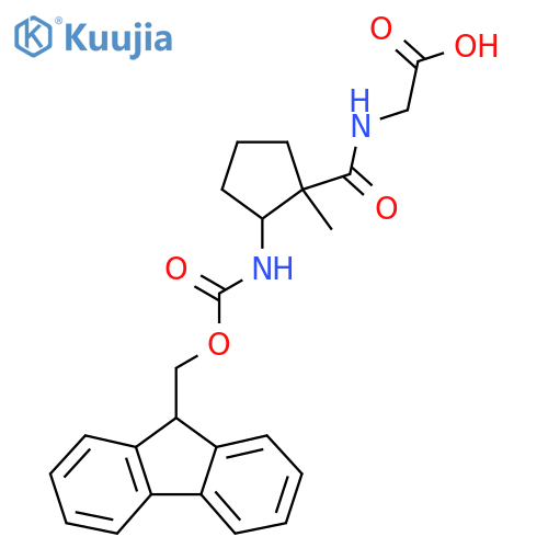 2-{2-({(9H-fluoren-9-yl)methoxycarbonyl}amino)-1-methylcyclopentylformamido}acetic acid structure
