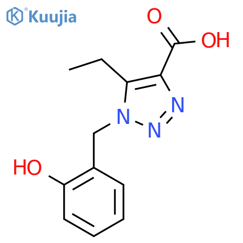 5-ethyl-1-(2-hydroxyphenyl)methyl-1H-1,2,3-triazole-4-carboxylic acid structure